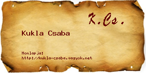 Kukla Csaba névjegykártya